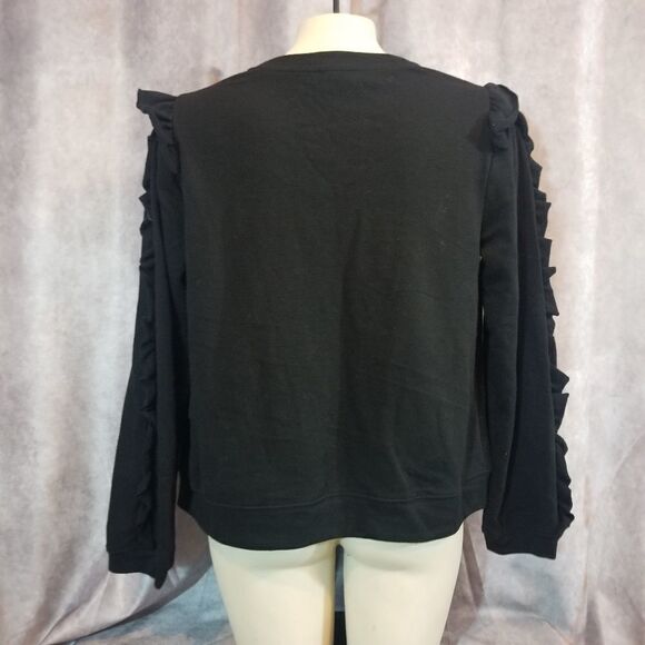 1.State Black Ruffled Top Size Medium - Picture 3 of 6